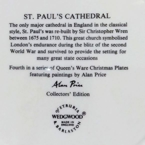 Vintage Wedgwood Queen's Ware Christmas Plates Paintings by Alan Price Set of 4 - Picture 14 of 14